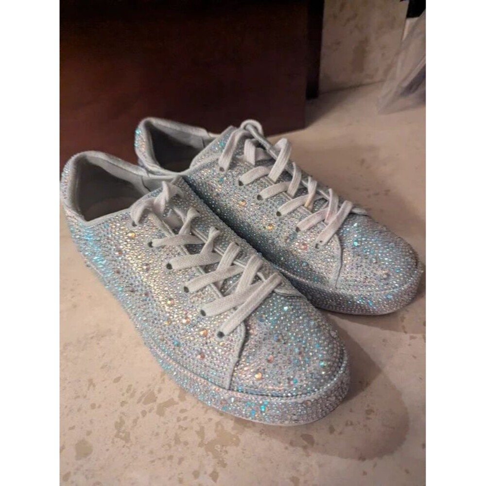 Blingy rhinestone sneakers INC 6 Women cheer dance parties wedding